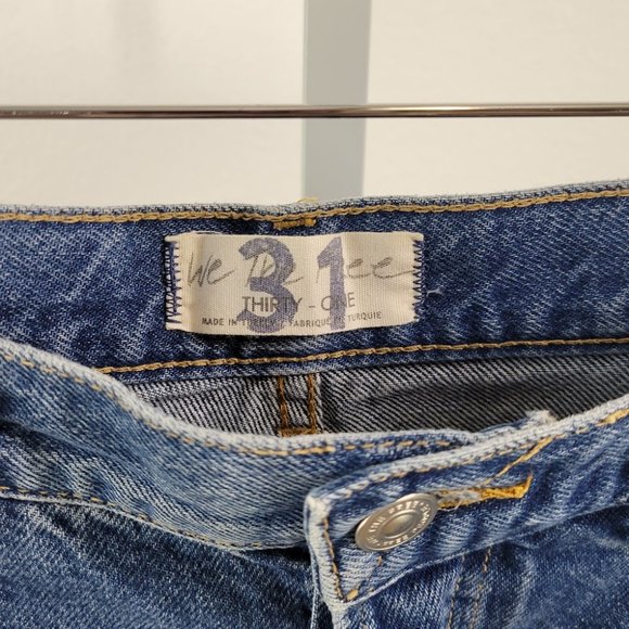 FREE PEOPLE/ WTF lasso straight distressed jeans Sz 31 NEW - Picture 5 of 10